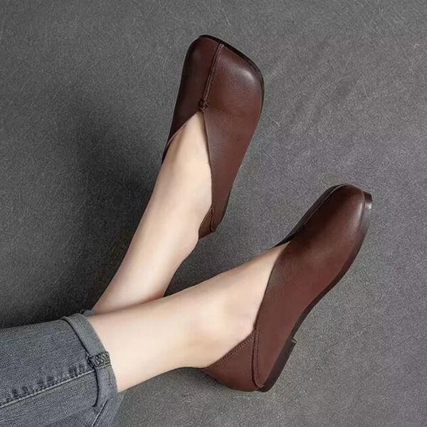 Mocassins Femme Rétro en Cuir Synthétique