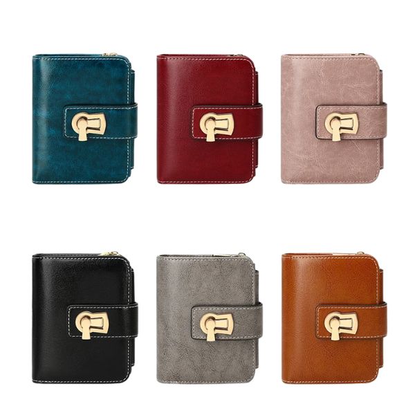 Portefeuille Court Femme Antivol RFID en Cuir PU