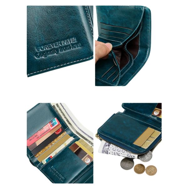 Portefeuille Court Femme Antivol RFID en Cuir PU