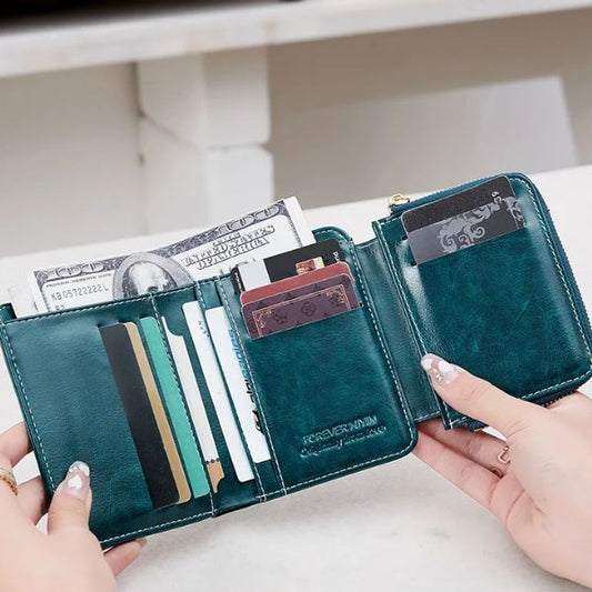 Portefeuille Court Femme Antivol RFID en Cuir PU