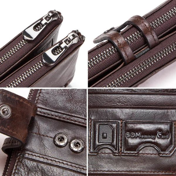 Portefeuille Long en Cuir Véritable