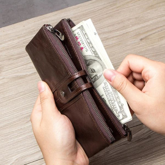 Portefeuille Long en Cuir Véritable