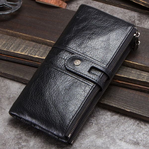 Portefeuille Long en Cuir Véritable