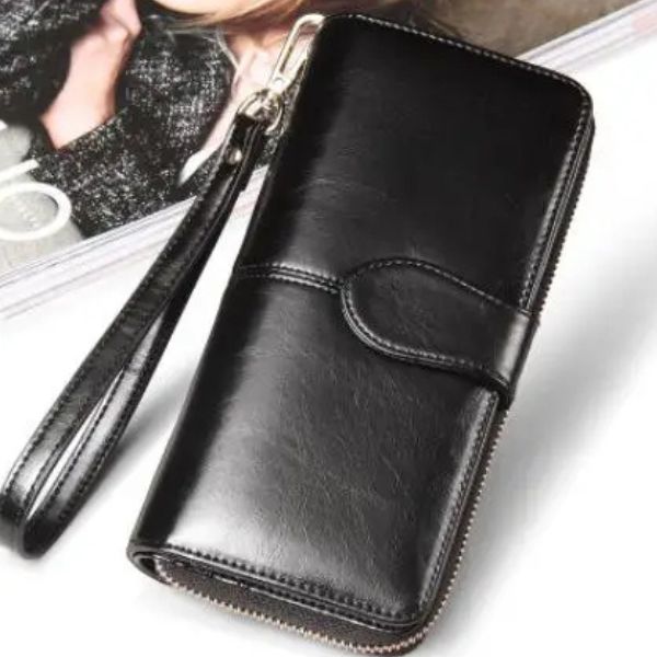 Portefeuille Vintage Longue à Fermeture Zip