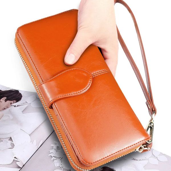 Portefeuille Vintage Longue à Fermeture Zip