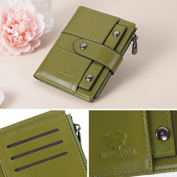 Portefeuille en Cuir Véritable avec Protection RFID pour Femme