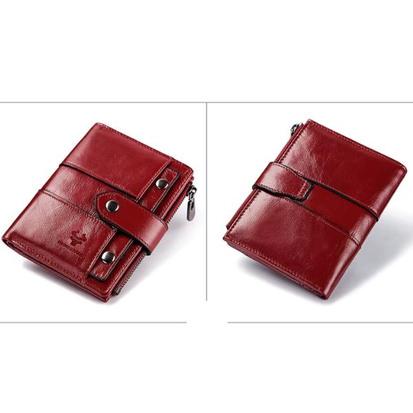 Portefeuille en Cuir Véritable avec Protection RFID pour Femme