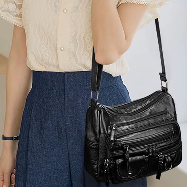 Sac Bandoulière Multi-Poches Style Décontracté