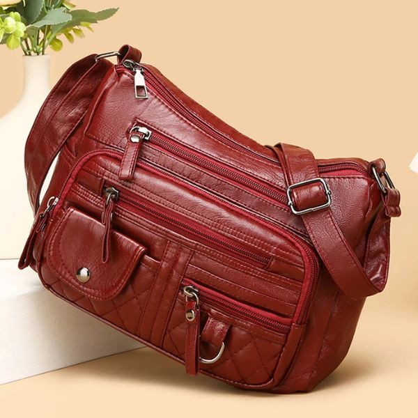 Sac Bandoulière Multi-Poches Style Décontracté