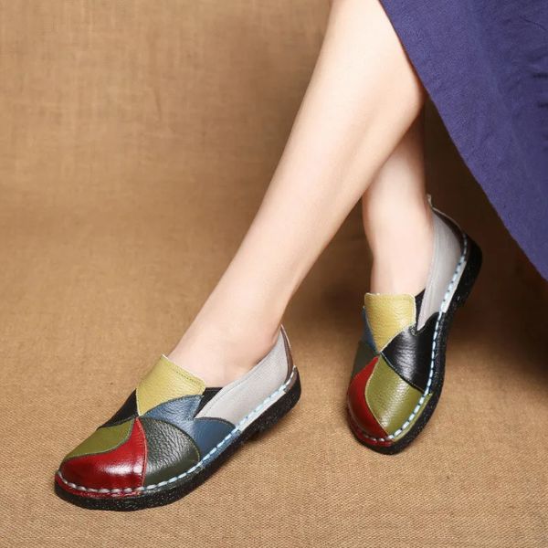 Mocassins en Cuir Véritable Confort Antidérapants