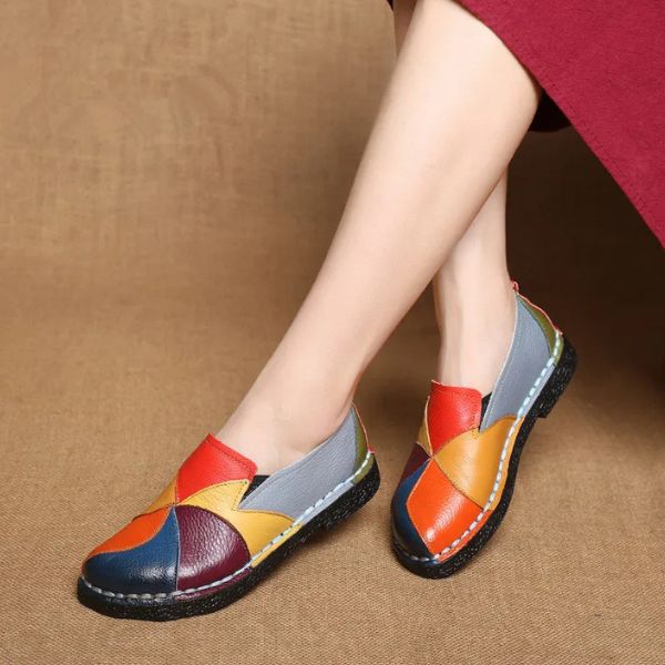 Mocassins en Cuir Véritable Confort Antidérapants
