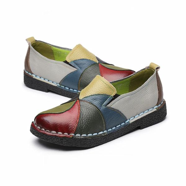 Mocassins en Cuir Véritable Confort Antidérapants