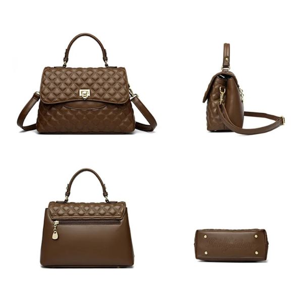 Sac à Main Matelassé en Cuir avec Bandoulière