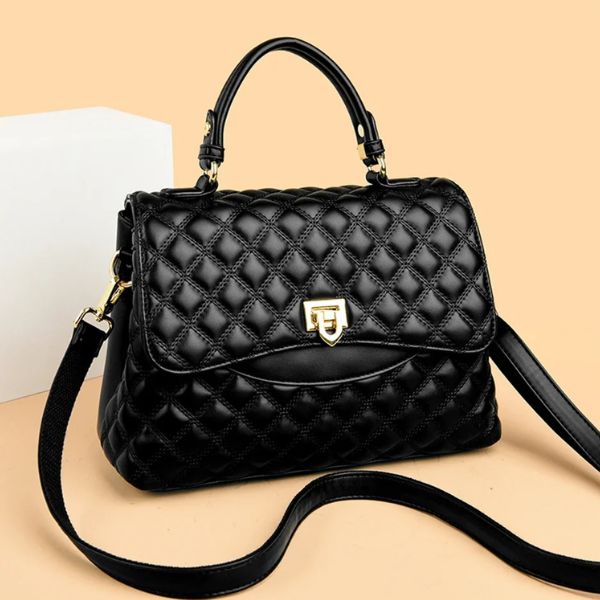 Sac à Main Matelassé en Cuir avec Bandoulière