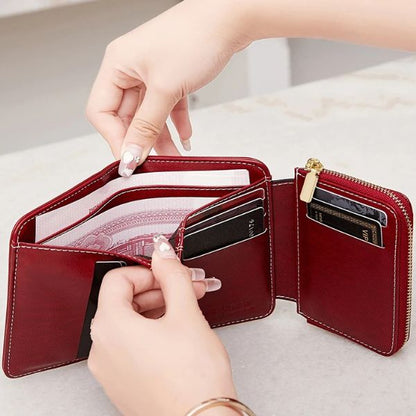 Portefeuille Court Femme Antivol RFID en Cuir PU