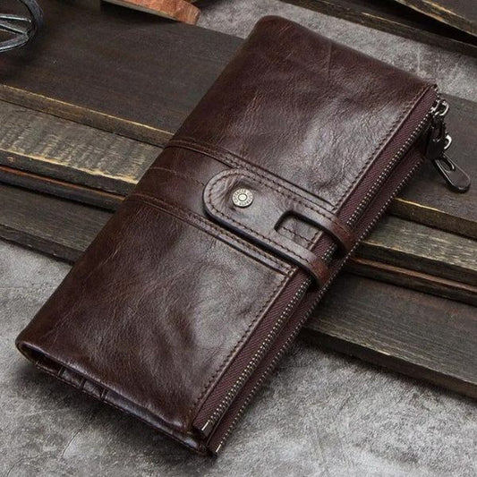 Portefeuille Long en Cuir Véritable