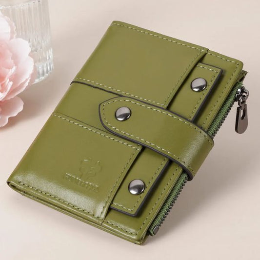 Portefeuille en Cuir Véritable avec Protection RFID pour Femme