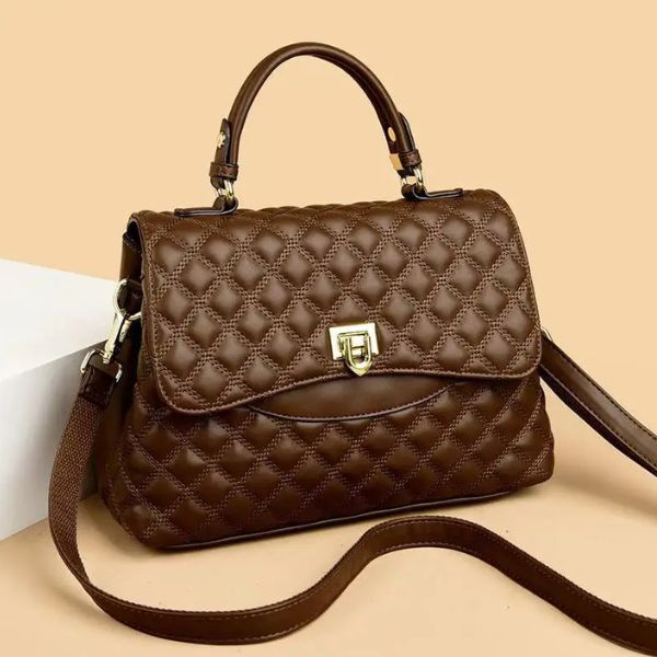 Sac à Main Matelassé en Cuir avec Bandoulière